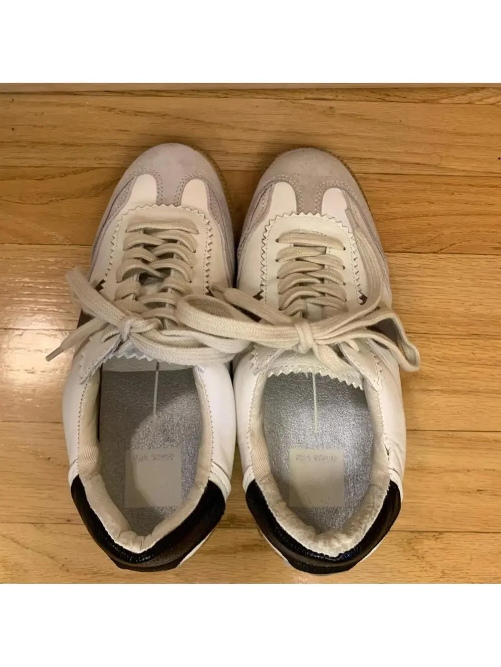 Dolce Vita Notice Sneakers in White Gray Leather - Size 6